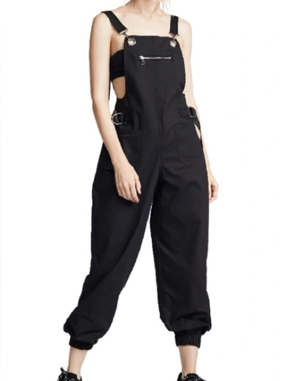 I.AM.GIA Cobain black overalls with chain